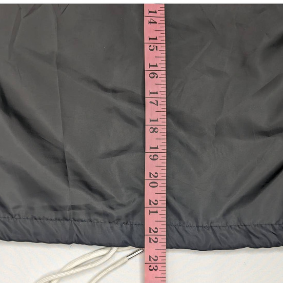 EUC Polaroid Womens Full Zip Hooded Windbreaker Black / Rainbow Print Logo Small - Picture 7 of 8